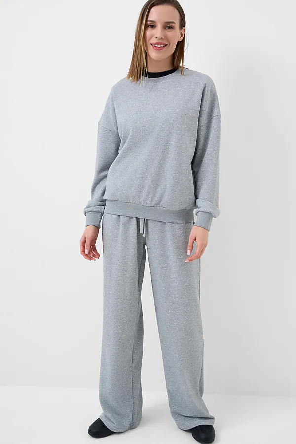 Брюки трикотажные для женщин PLAYTODAY, серый меланж - фото 2