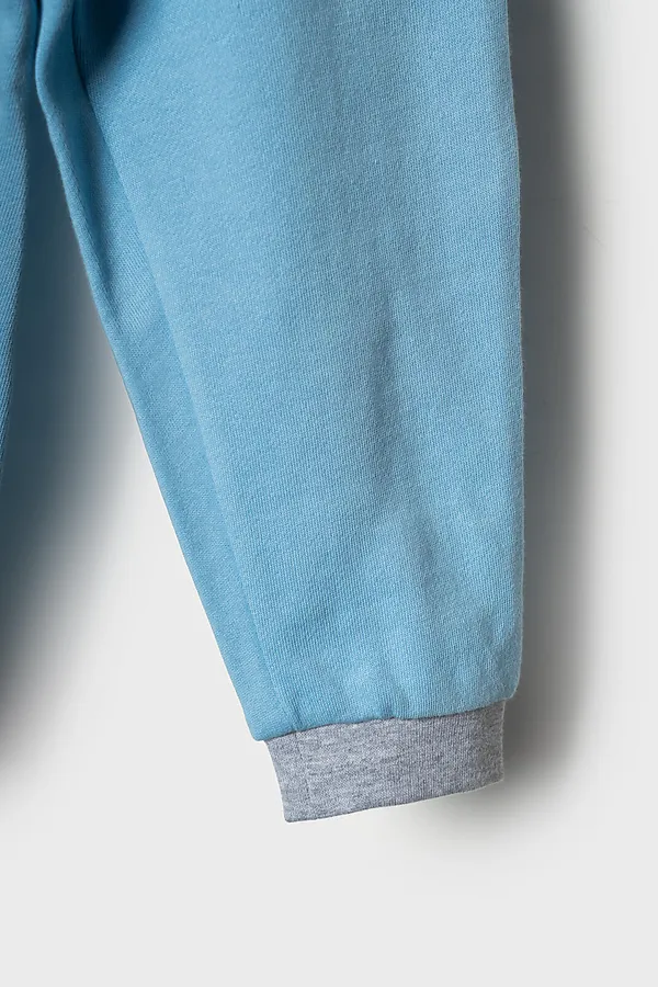 Брюки детские трикотажные для мальчиков PLAYTODAY, серый,голубой - фото 2