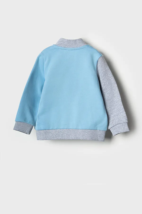 Толстовка детская трикотажная для мальчиков PLAYTODAY, серый,белый,голубой - фото 2