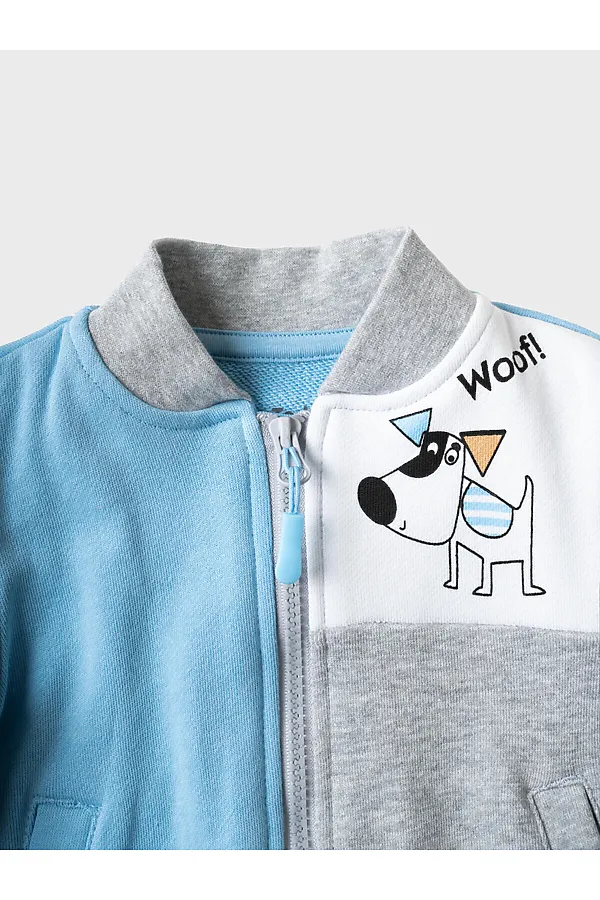 Толстовка детская трикотажная для мальчиков PLAYTODAY, серый,белый,голубой - фото 2