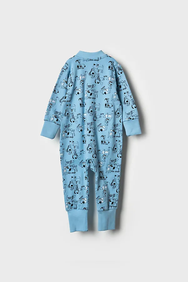 Комбинезон детский трикотажный для мальчиков PLAYTODAY, белый,голубой,черный - фото 2