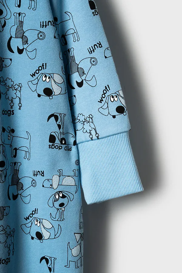 Комбинезон детский трикотажный для мальчиков PLAYTODAY, белый,голубой,черный - фото 2