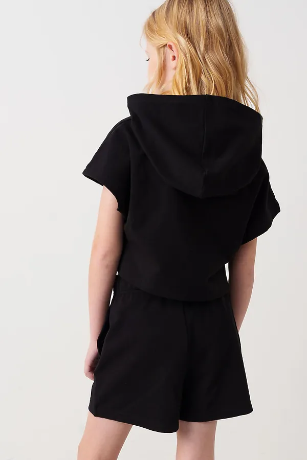 Джемпер трикотажный для девочек (футболка) PLAYTODAY, черный - фото 2