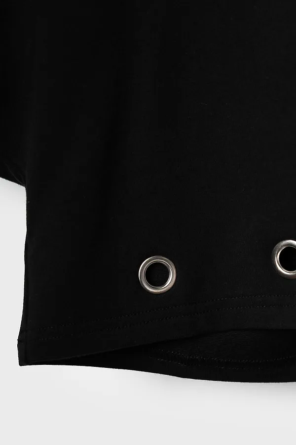 Джемпер трикотажный для девочек (футболка) PLAYTODAY, черный - фото 2