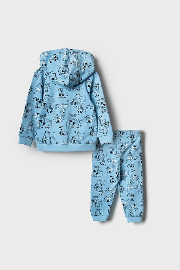 Комплект детский трикотажный для мальчиков: толстовка, брюки PLAYTODAY, голубой,белый,черный - фото 2