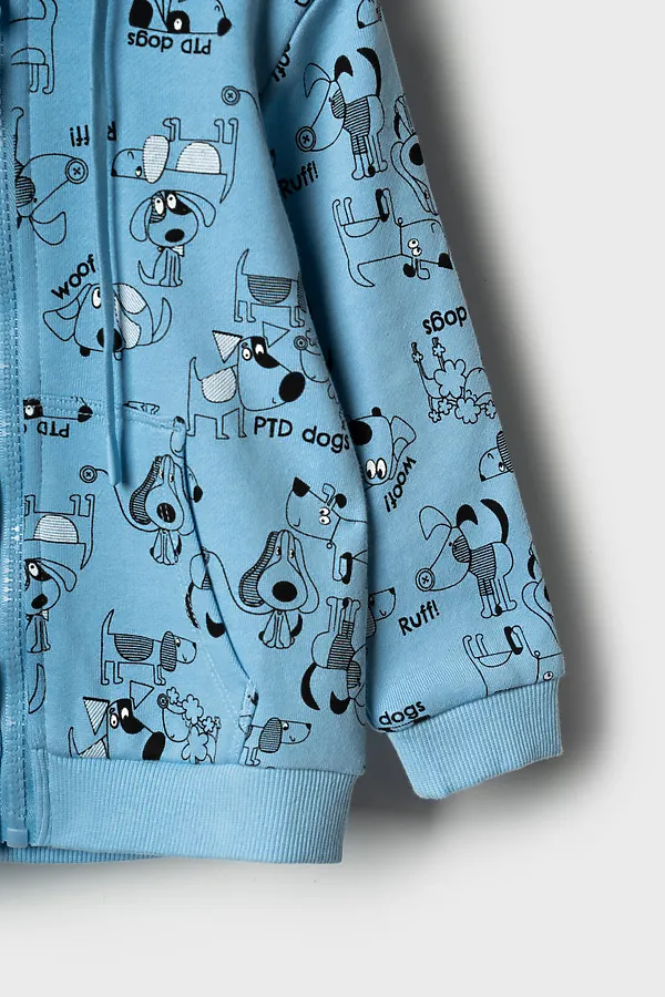 Комплект детский трикотажный для мальчиков: толстовка, брюки PLAYTODAY, голубой,белый,черный - фото 2