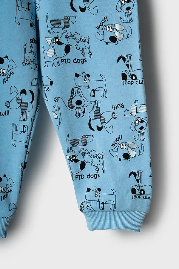 Комплект детский трикотажный для мальчиков: толстовка, брюки PLAYTODAY, голубой,белый,черный - фото 2