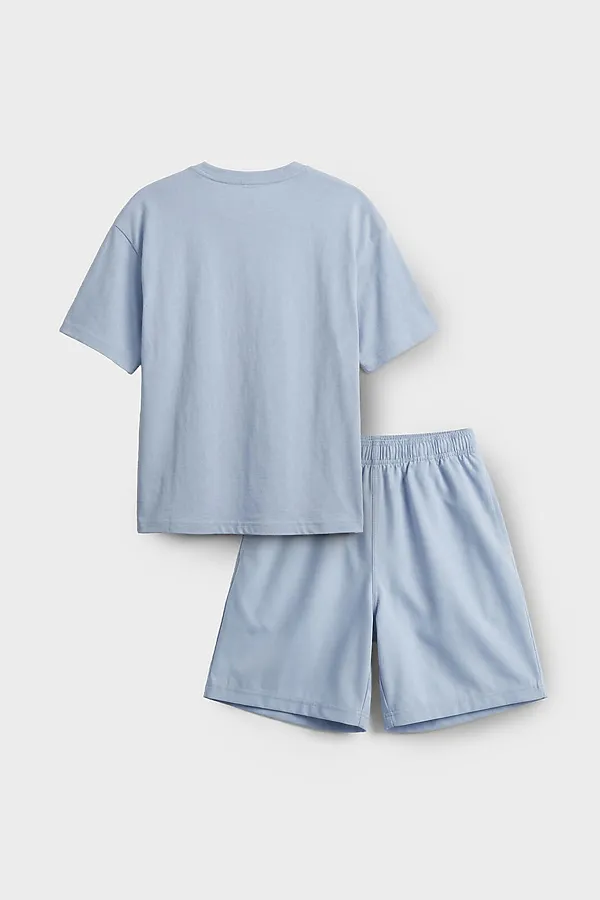 Комплект трикотажный для женщин: фуфайка (футболка), шорты PLAYTODAY, голубой - фото 2