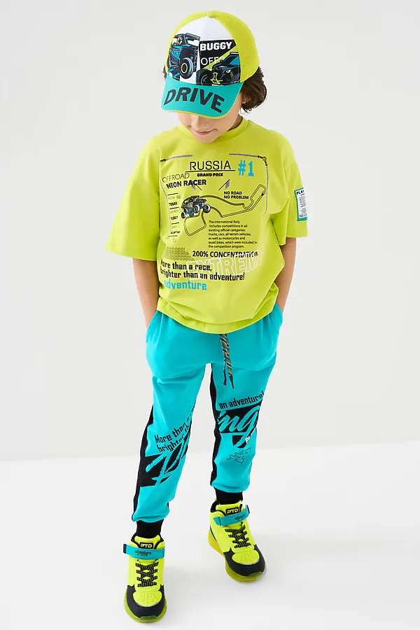 Кепка текстильная для мальчиков PLAYTODAY, белый,светло-зеленый,бирюзовый - фото 2