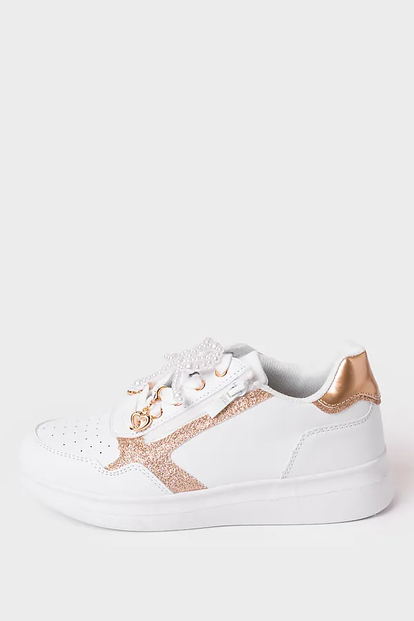 Полуботинки для девочек PLAYTODAY, белый,золотой - фото 2