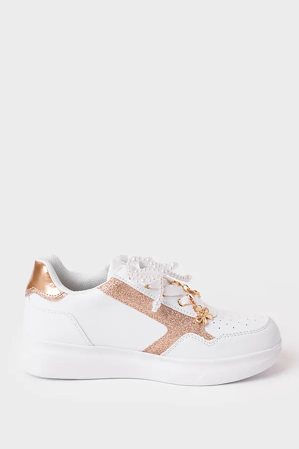 Полуботинки для девочек PLAYTODAY, белый,золотой - фото 2