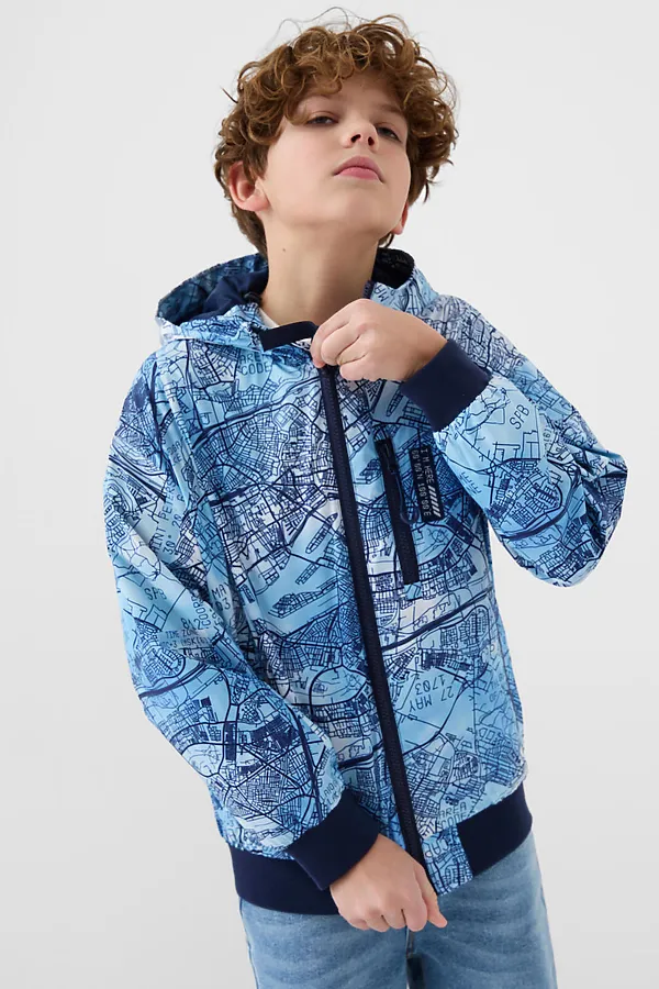 Куртка текстильная с полиуретановым покрытием для мальчиков (ветровка) PLAYTODAY, белый,тёмно-синий,голубой - фото 2