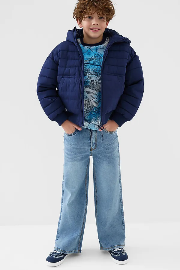 Куртка текстильная с полиуретановым покрытием для мальчиков PLAYTODAY, тёмно-синий - фото 2