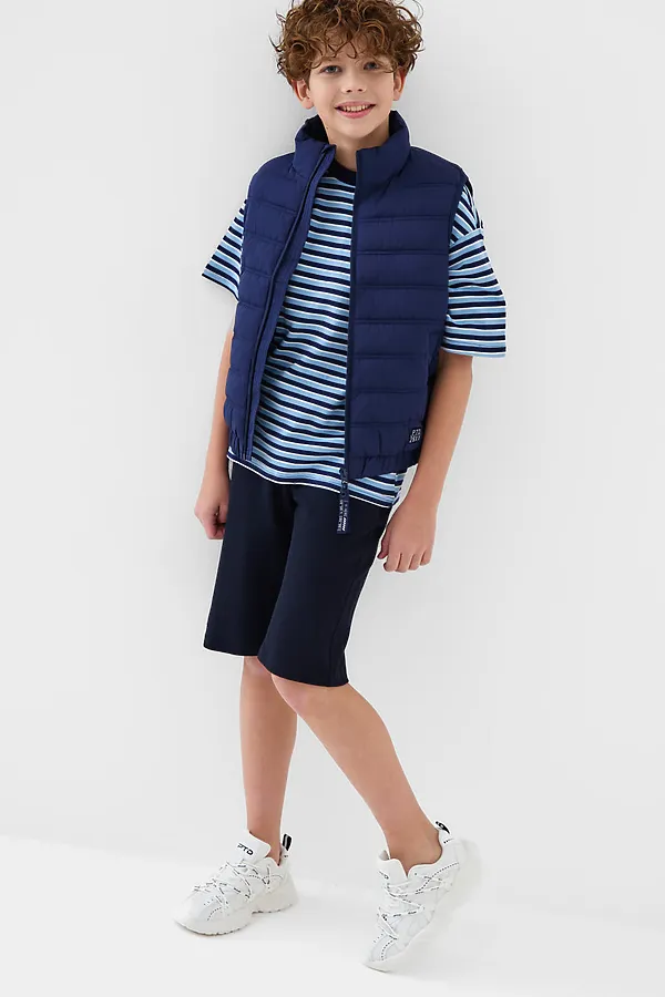 Жилет текстильный с полиуретановым покрытием для мальчиков PLAYTODAY, тёмно-синий - фото 2
