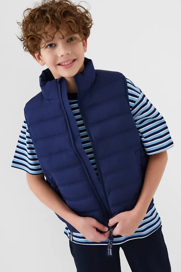 Жилет текстильный с полиуретановым покрытием для мальчиков PLAYTODAY, тёмно-синий - фото 2