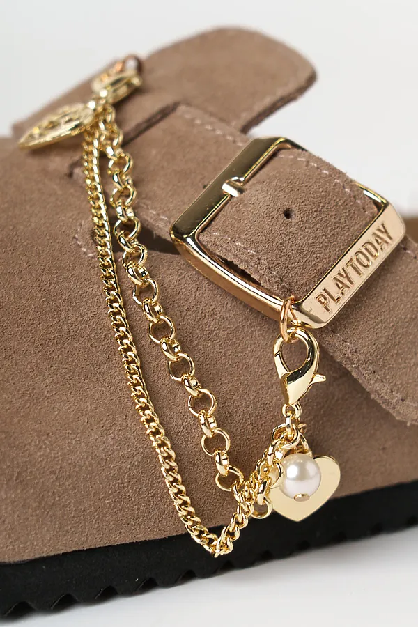 Туфли открытые для девочек PLAYTODAY, бежевый - фото 2