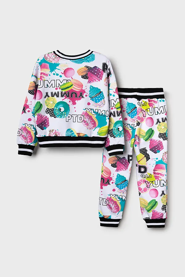 Комплект трикотажный для девочек: толстовка, брюки PLAYTODAY, разноцветный - фото 2