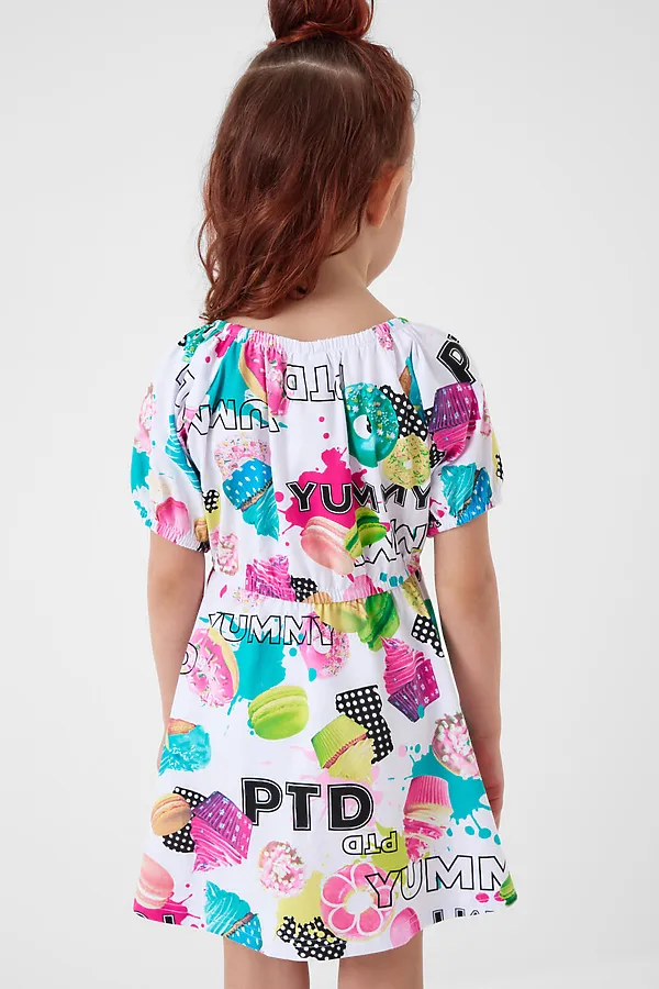 Платье трикотажное для девочек PLAYTODAY, разноцветный - фото 2