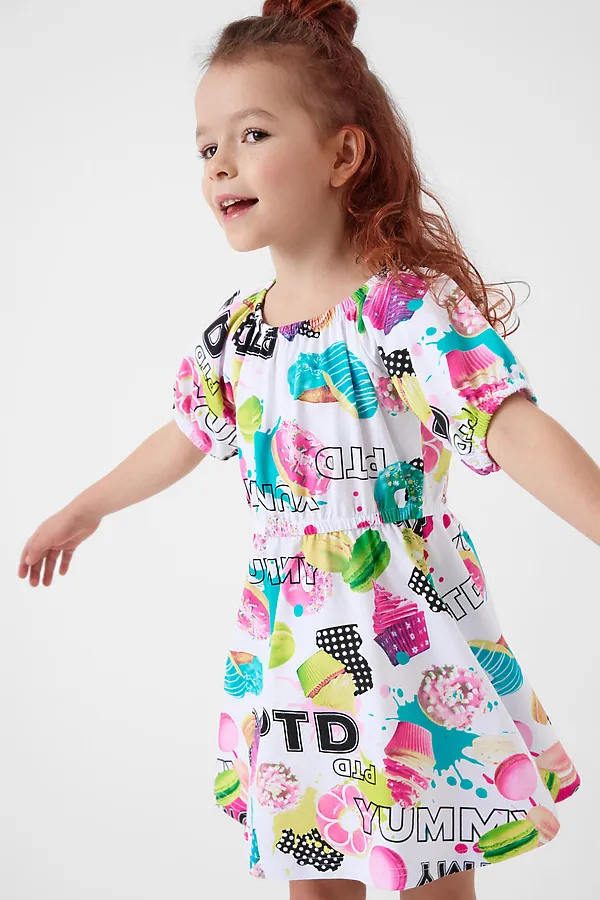 Платье трикотажное для девочек PLAYTODAY, разноцветный - фото 2