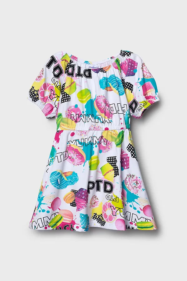 Платье трикотажное для девочек PLAYTODAY, разноцветный - фото 2