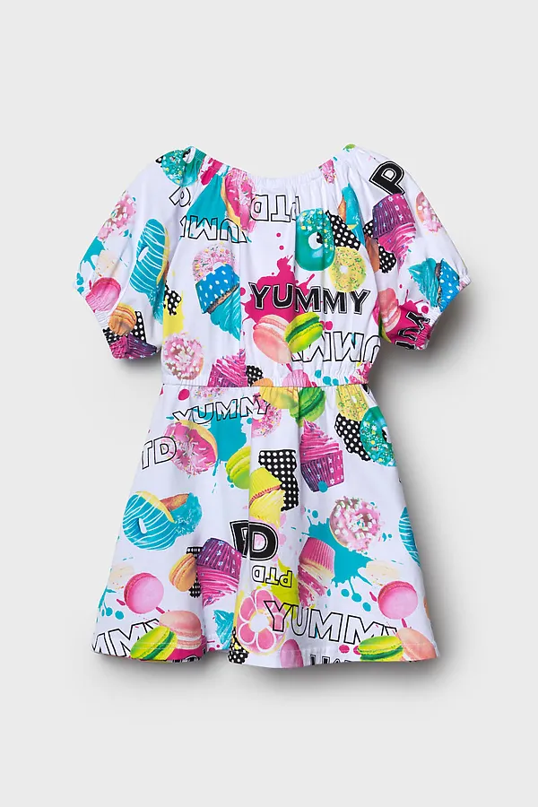 Платье трикотажное для девочек PLAYTODAY, разноцветный - фото 2