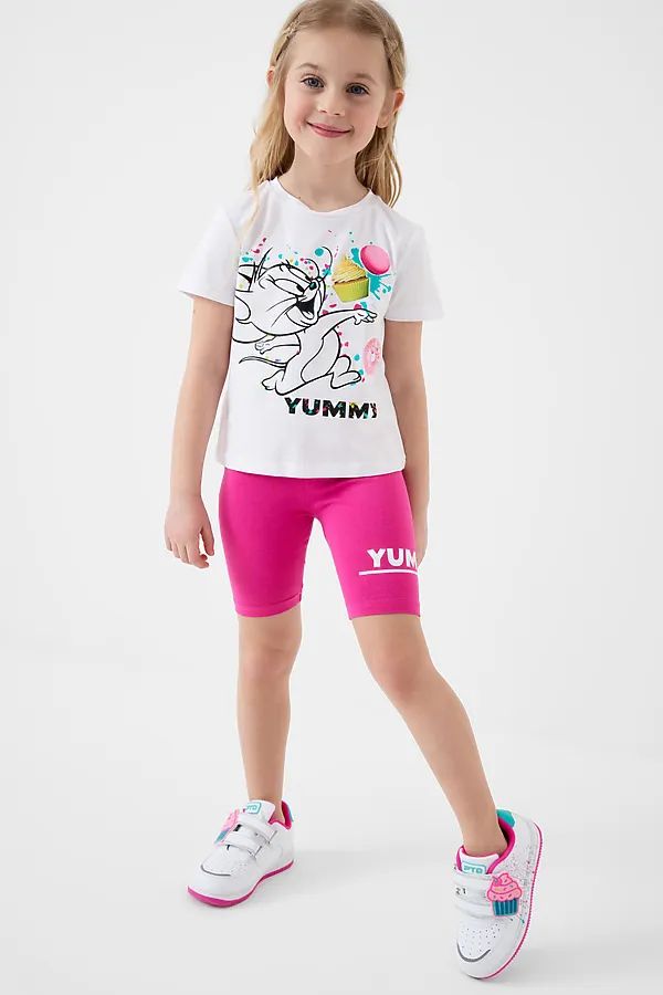 Брюки трикотажные для девочек (легинсы укороченные), 2 пары в комплекте PLAYTODAY, разноцветный - фото 2