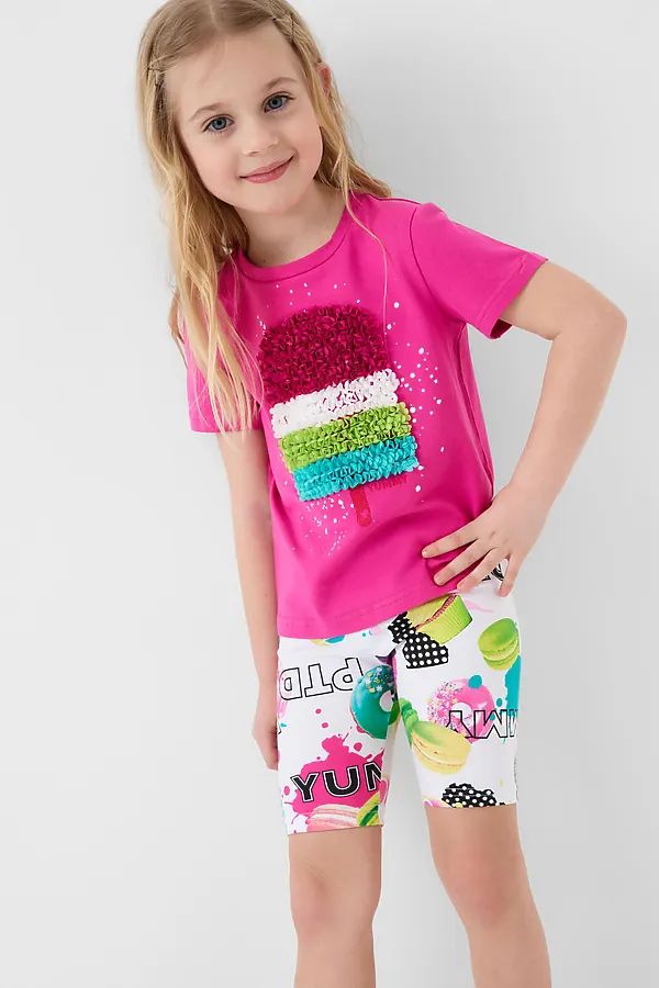 Брюки трикотажные для девочек (легинсы укороченные), 2 пары в комплекте PLAYTODAY, разноцветный - фото 2