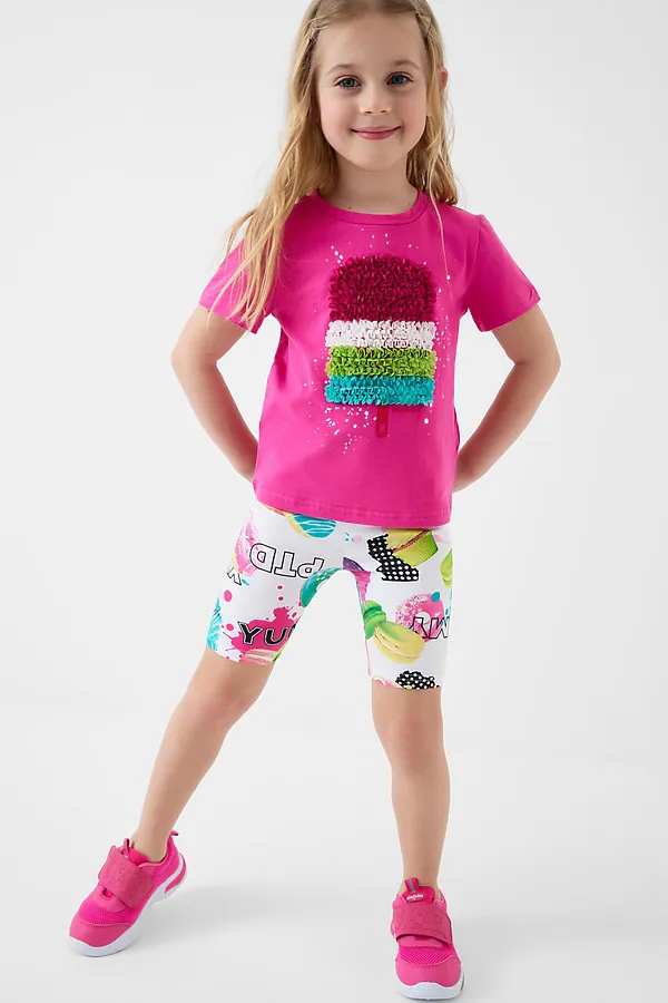 Брюки трикотажные для девочек (легинсы укороченные), 2 пары в комплекте PLAYTODAY, разноцветный - фото 2