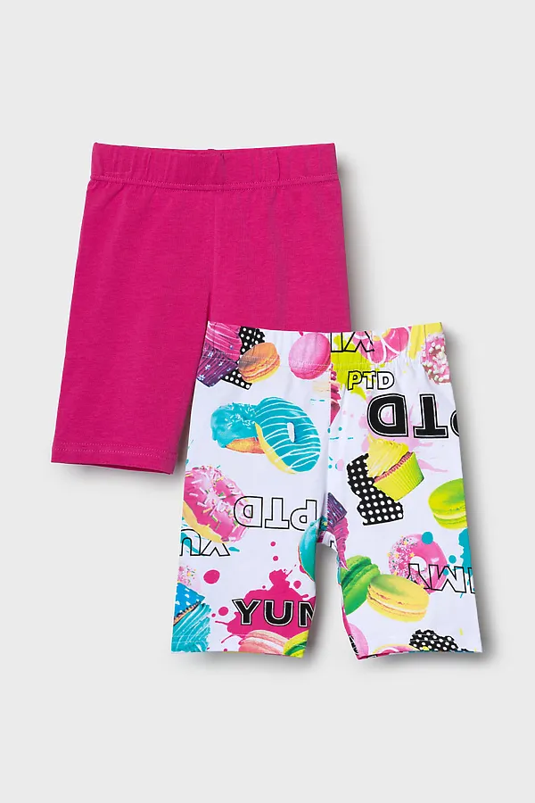 Брюки трикотажные для девочек (легинсы укороченные), 2 пары в комплекте PLAYTODAY, разноцветный - фото 2