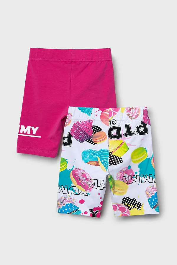 Брюки трикотажные для девочек (легинсы укороченные), 2 пары в комплекте PLAYTODAY, разноцветный - фото 2