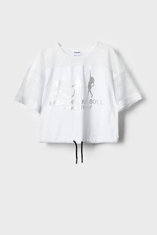 Джемпер трикотажный для девочек (футболка) PLAYTODAY,  - фото 2