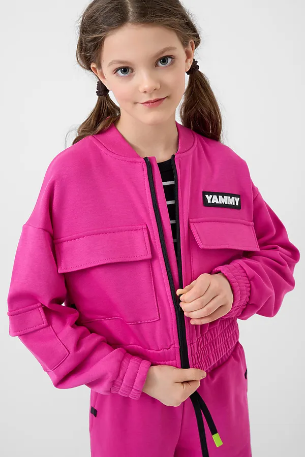 Толстовка трикотажная для девочек PLAYTODAY, розовый - фото 2