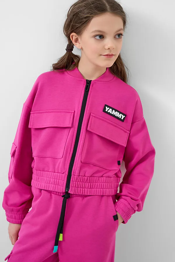 Толстовка трикотажная для девочек PLAYTODAY, розовый - фото 2