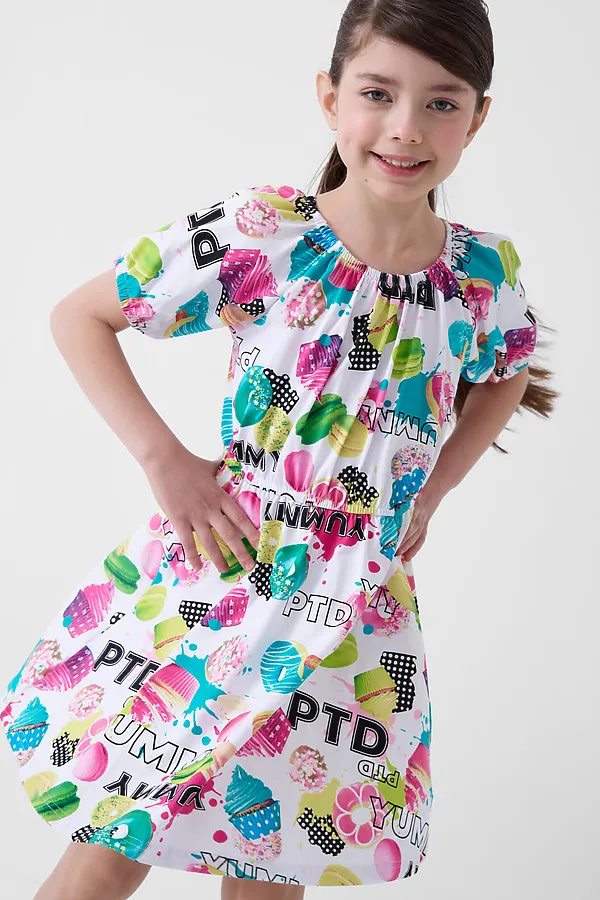Платье трикотажное для девочек PLAYTODAY, разноцветный - фото 2