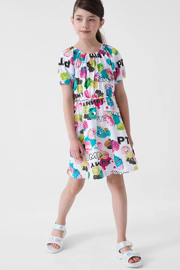 Платье трикотажное для девочек PLAYTODAY, разноцветный - фото 2