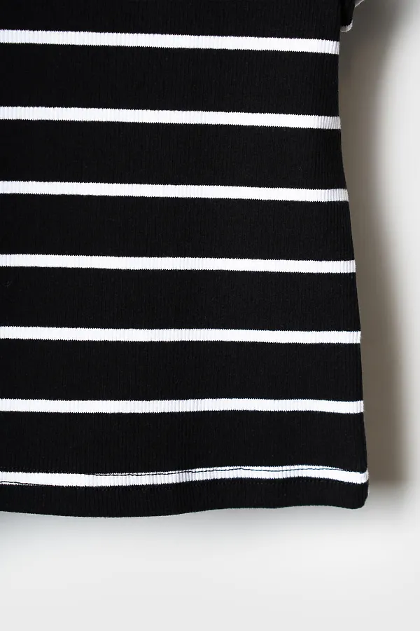 Фуфайка трикотажная для девочек (футболка) PLAYTODAY, черный,белый - фото 2