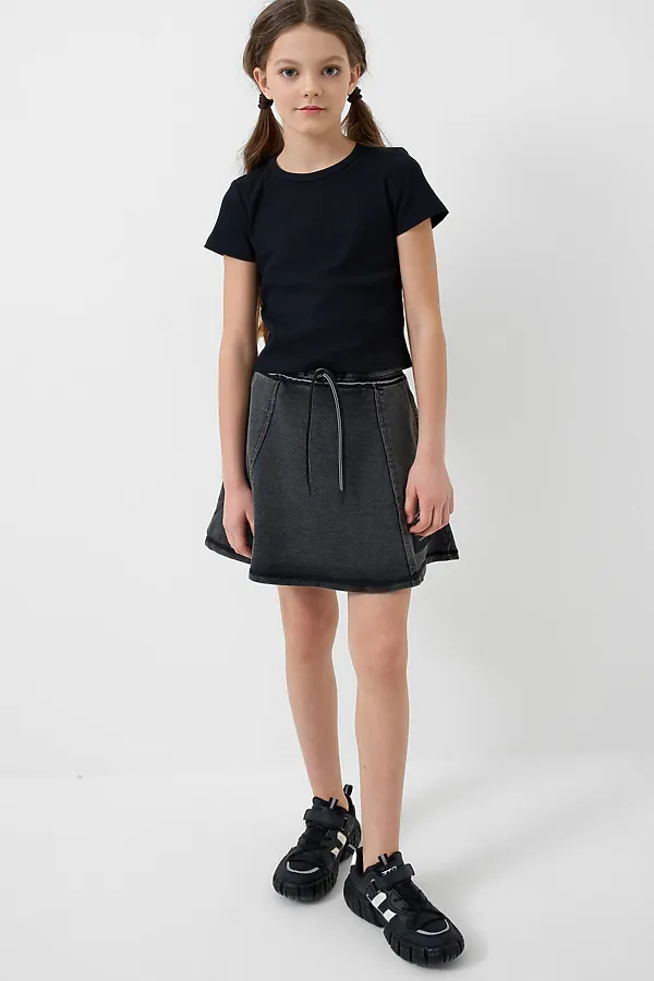 Фуфайка трикотажная для девочек (футболка) PLAYTODAY, черный - фото 2