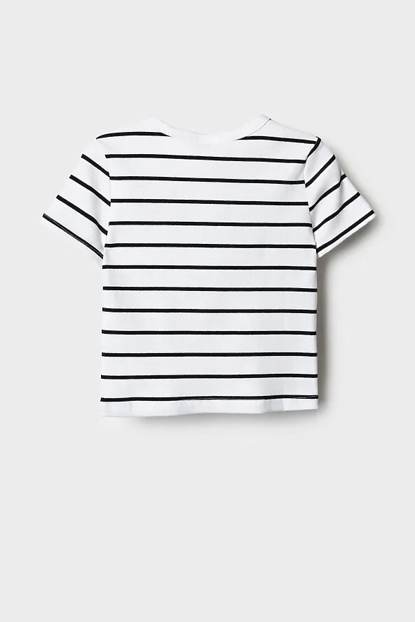 Фуфайка трикотажная для девочек (футболка) PLAYTODAY, белый,черный - фото 2