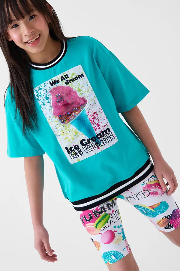 Брюки трикотажные для девочек (легинсы укороченные), 2 пары в комплекте PLAYTODAY, разноцветный - фото 2