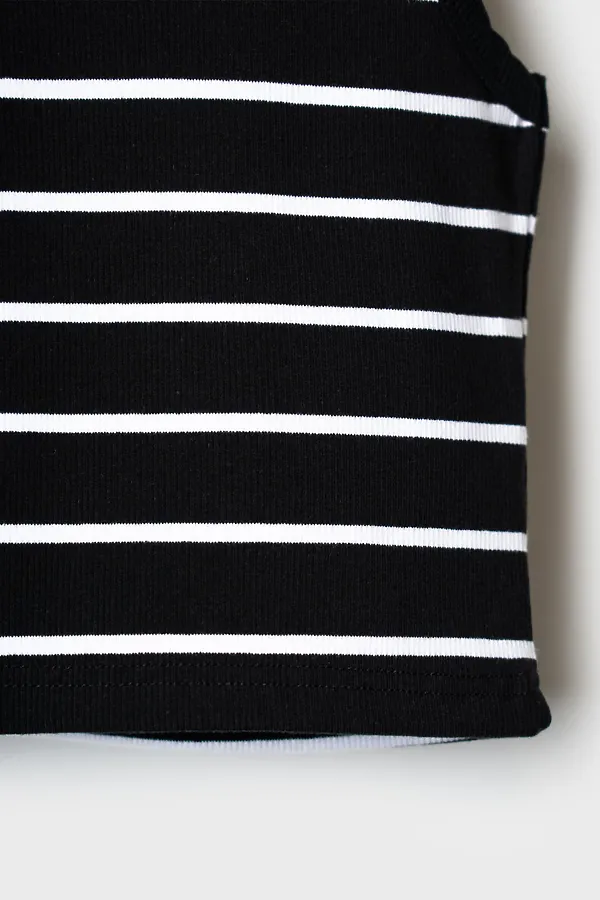 Майка трикотажная для девочек PLAYTODAY, черный,белый - фото 2