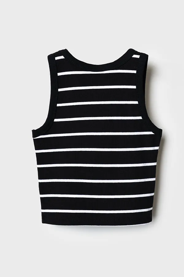 Майка трикотажная для девочек PLAYTODAY, черный,белый - фото 2