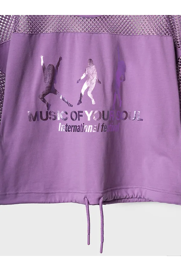 Джемпер трикотажный для девочек (футболка) PLAYTODAY, сиреневый - фото 2