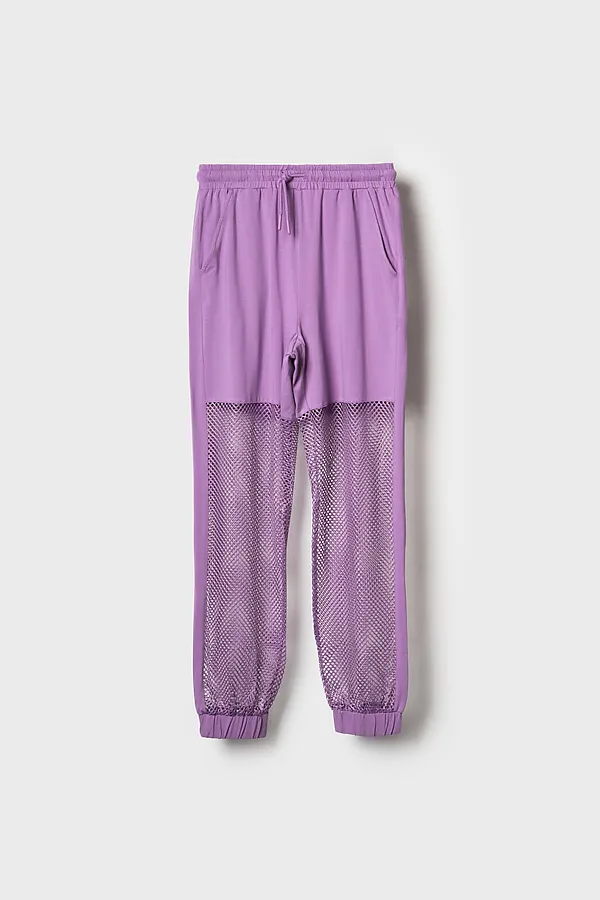 Брюки трикотажные для девочек PLAYTODAY, сиреневый - фото 2