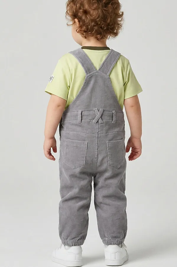 Полукомбинезон детский трикотажный для мальчиков PLAYTODAY, серый - фото 2