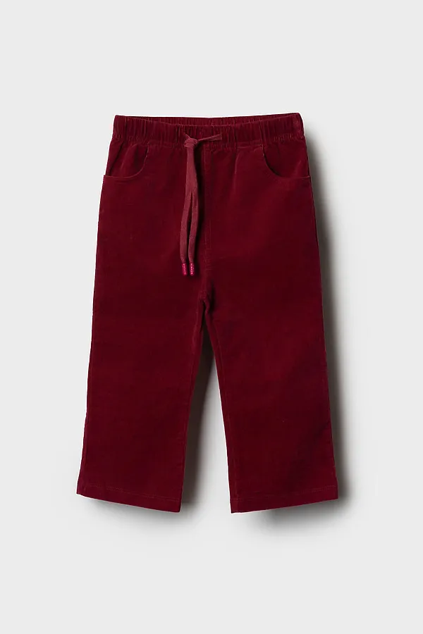 Брюки детские текстильные для девочек PLAYTODAY, малиновый - фото 2
