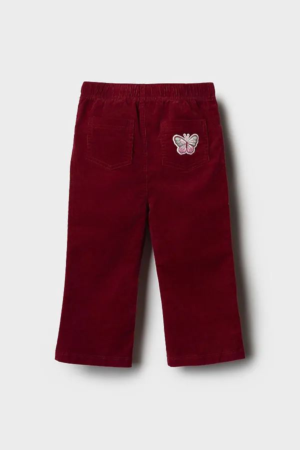 Брюки детские текстильные для девочек PLAYTODAY, малиновый - фото 2