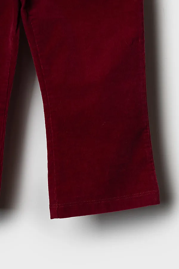 Брюки детские текстильные для девочек PLAYTODAY, малиновый - фото 2