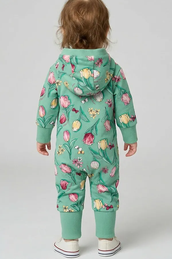 Комбинезон детский трикотажный для девочек PLAYTODAY, разноцветный - фото 2