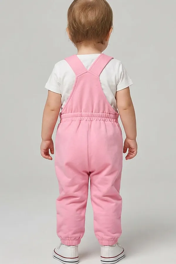 Полукомбинезон детский трикотажный для девочек PLAYTODAY, розовый - фото 2