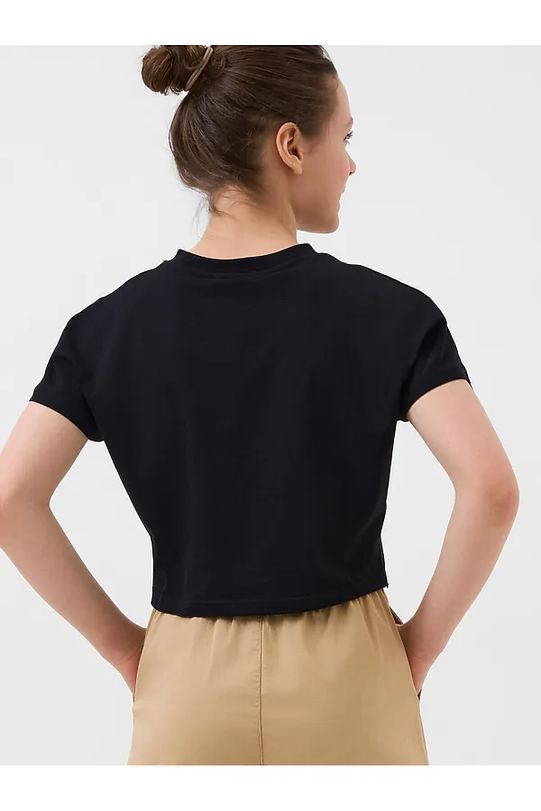 Джемпер трикотажный для девочек (футболка) PLAYTODAY, черный - фото 2